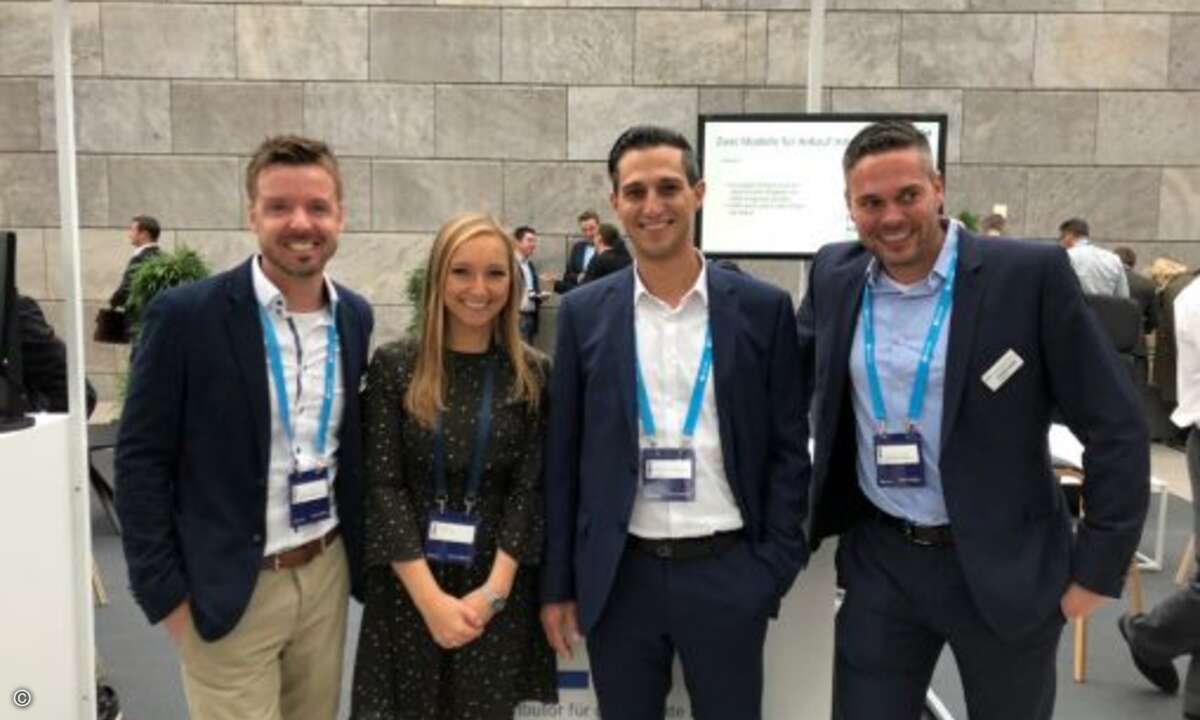 Ronny Drexel (MRM), Malina Colombo (CRN), Miguel Rodriguez (Synaxon) und Christian Bedel (MRM) (von links) (Bild: CRN)