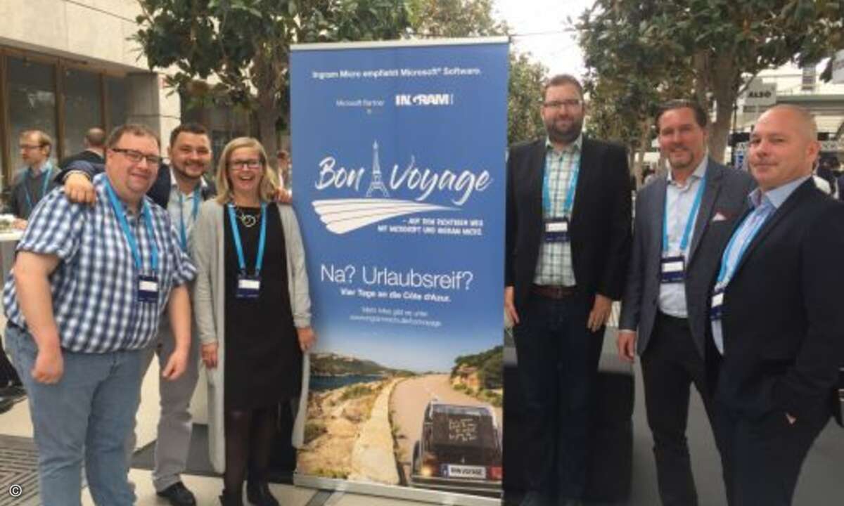 Heinrich Mekker, Yvonne von Engelmann, Florian Gerken und Gunnar Laase (von links) waren für Ingram Micro vor Ort (Bild: CRN)