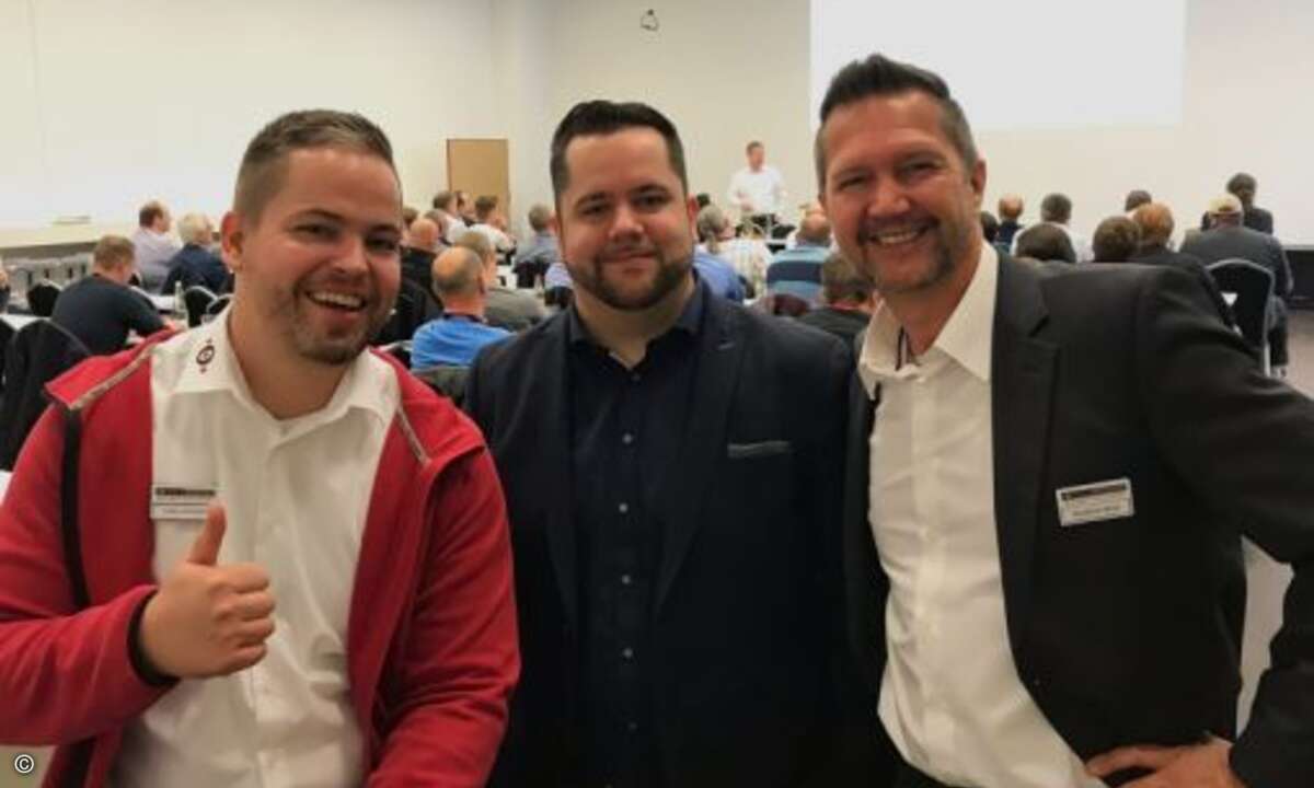 Ein zufriedenes Securepoint-Team: Folke Schröder, René Hofmann und Matthias Matz (Foto: Securepoint)