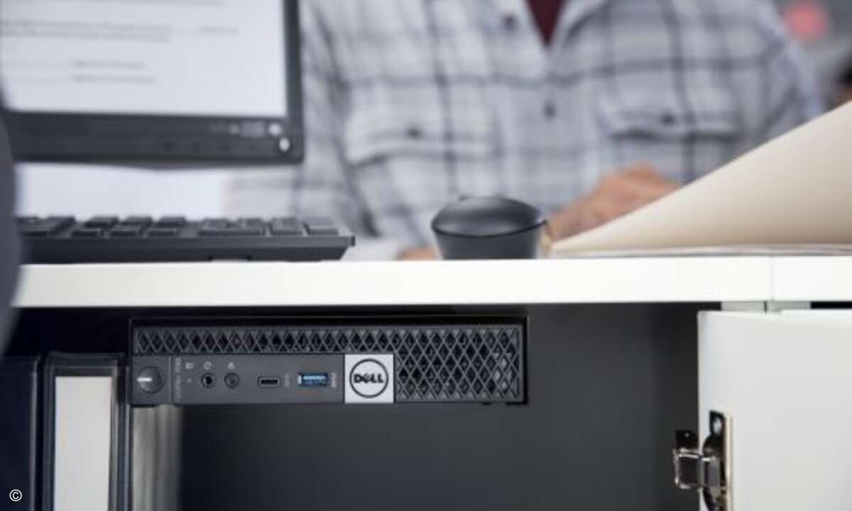 ...und unter dem Schreibtisch sehen lassen (Bild: Dell)
