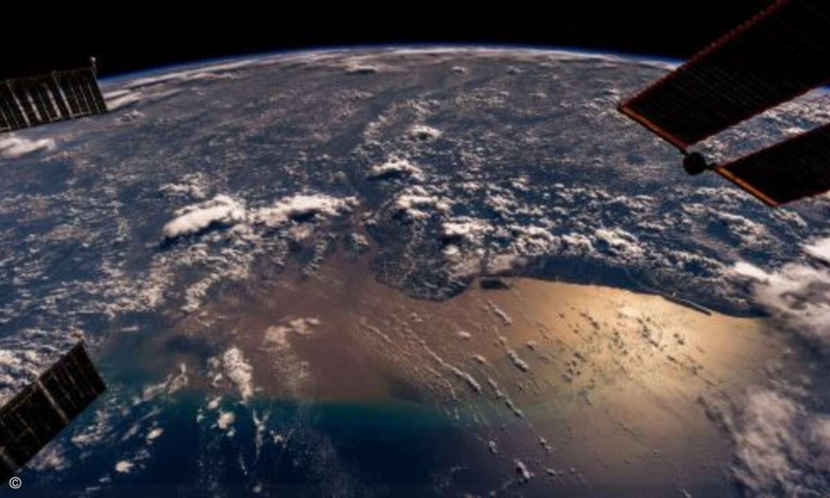 Gerst sieht die legendäre Mündung des Amazonas, der Sedimente eines halben Kontinents in den Atlantischen Ozean ablädt.
(Foto: Alexander Gerst)