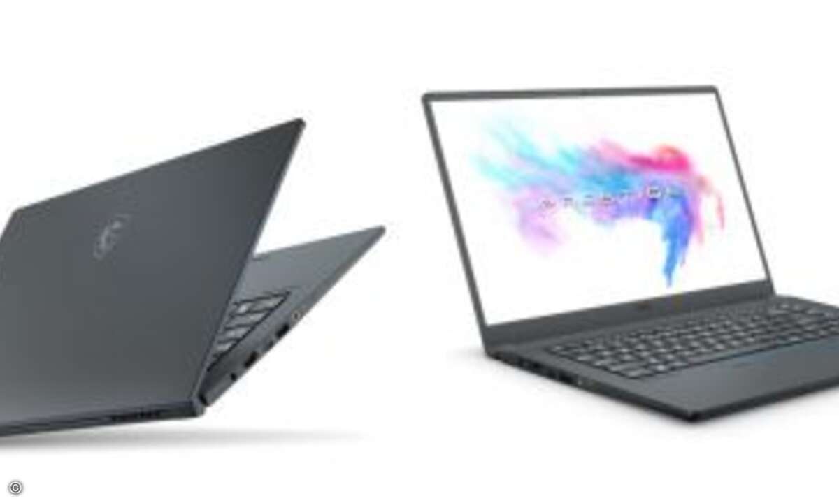 Dank des nur 5,6 Millimeter dünnen Rahmens sind die Abmessungen deutlich geringer als bei herkömmlichen Notebooks mit 15,6-Zoll-Monitor (Bild: MSI)