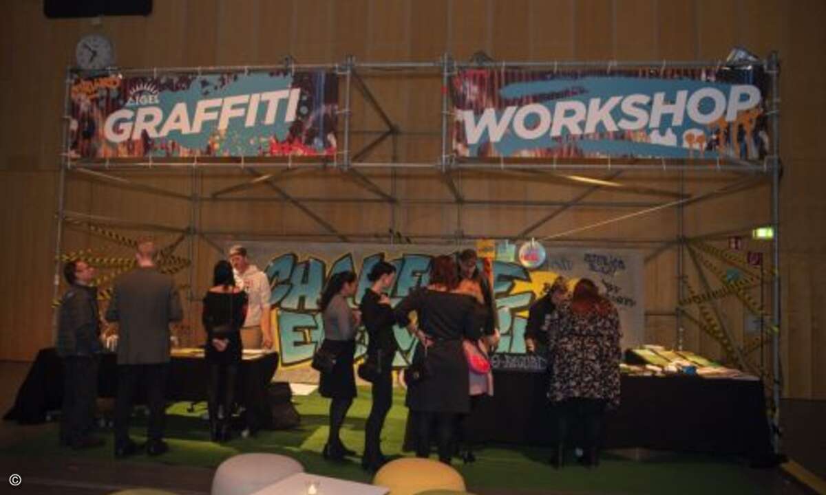 Beim Graffiti-Workshop konnten die Besucher der Igel Disrupt Kreativität zeigen (Bild: Igel)