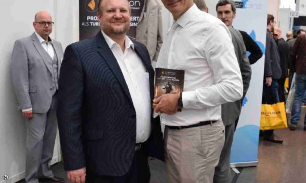 Geschäftsführer und Vertriebsleiter an der Kundenfront: Volker Lehnert und Andreas Bortoli (beide c-entron).