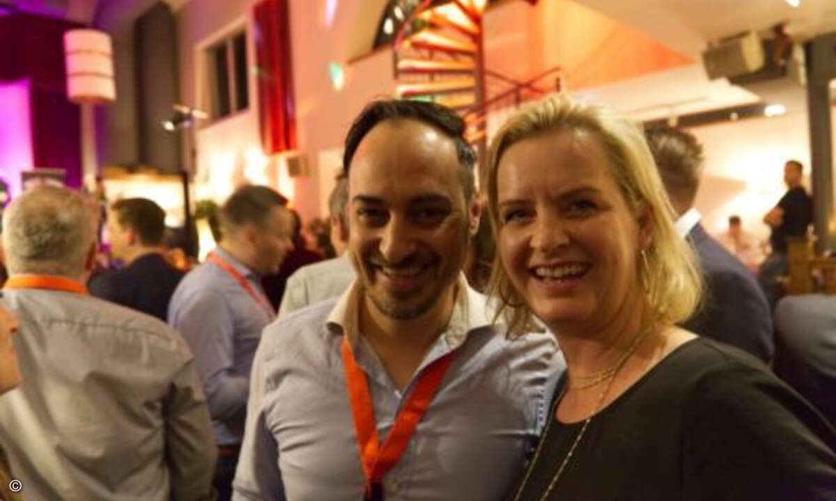 Fernando lo Passo von Systemhaus Deutsch & Heckelmann und Carolin Sonnenschein von Securepoint (Foto: Securepoint)