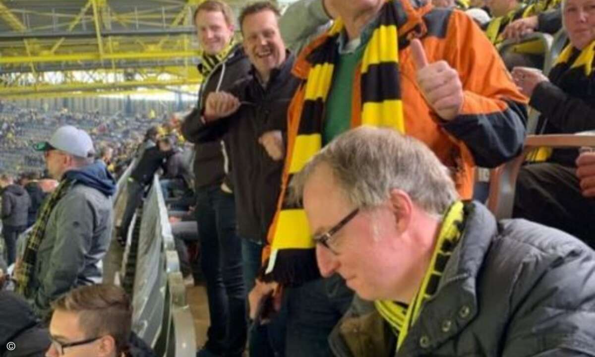 Gerd Hornig (Innovaphone) und Markus Schröder (Michael Telecom) im BVB-Stadion