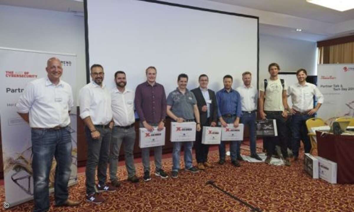 Zum Abschluss die Ehrung des besten technischen Teams: Timo Wege (Trend Micro), Özgür Isik (Trend Micro), Marc Lanzendorfer (Trend Micro), Marcel Sievers (pco Personal Computer Organisation), Wolfgang Sesin (Arrow ECS), Sebastian Dudda (Systemhaus Kr