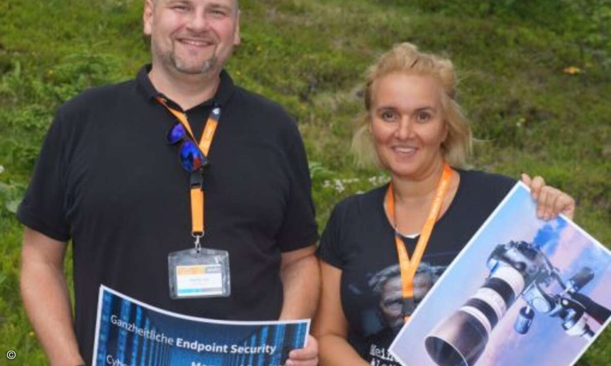 Matthias Koll und Alexandra Schlüter von G Data (Foto: Sysob)