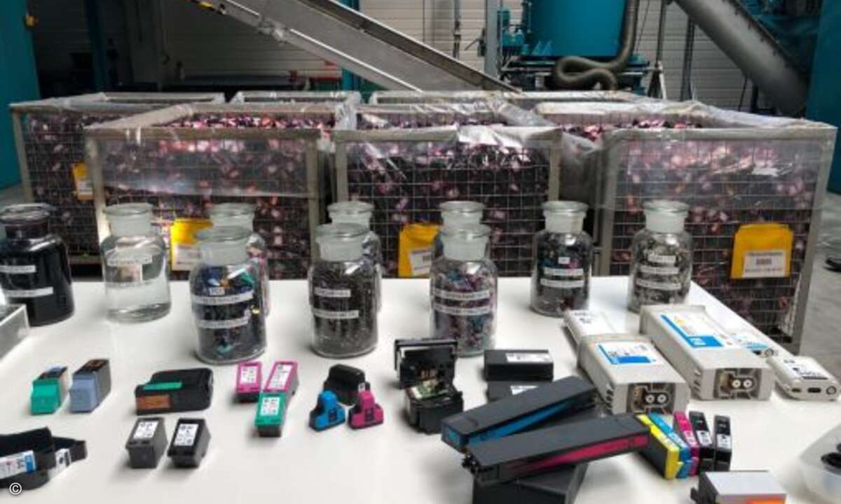Das so gewonnene Material wird teilweise für neue Original-HP-Patronen wiederverwendet. (Bild: CRN)