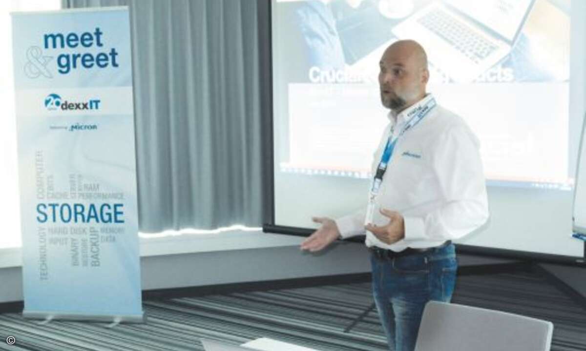 Sascha Müller vom Speicherhersteller Micron informiert über das Neueste aus dem Speichermarkt (Foto: DexxIT)