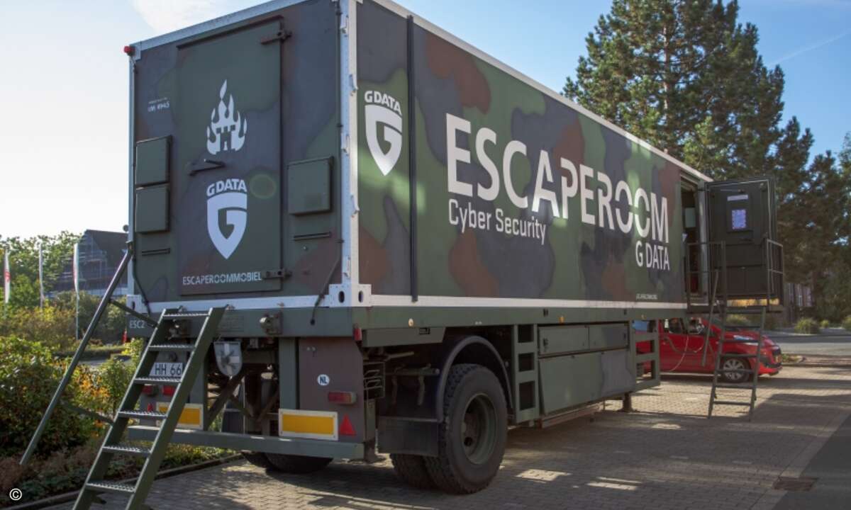 Im Security Escape Truck können die Partner selbst aktiv werden ...  (Foto: G Data)