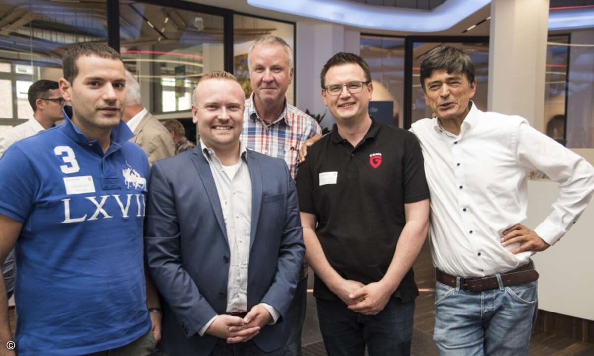 Sadettin Özsayici (Anton Gerl), Sebastian Schöbel (Anton Gerl), Volker Franz (Franz IT Service), Max Sonderfeld (G Data) und Michael Gray (HG-Systeme) (Foto: G Data)