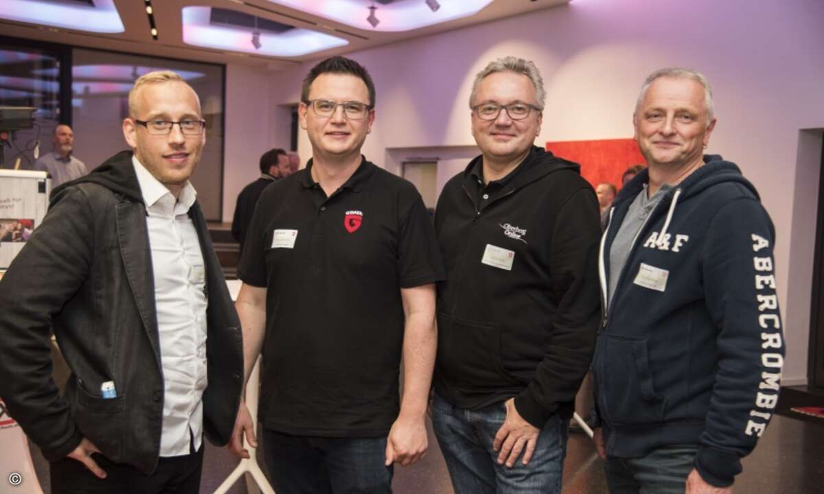 Tim Debie (Indusys), Max Sonderfeld (G Data), Dirk Zurawski (Oberberg-Online Informationssysteme) und Thomas Heinz (Computer Klinik) (Foto: G Data)