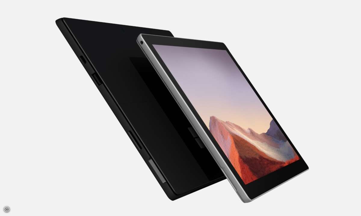 Das Tablet ist mit einem 12,3-Zoll-»PixelSense«-Touch-Display ausgestattet und verwandelt sich mit der andockbaren Tastatur in einen Laptop. (Bild: Microsoft)