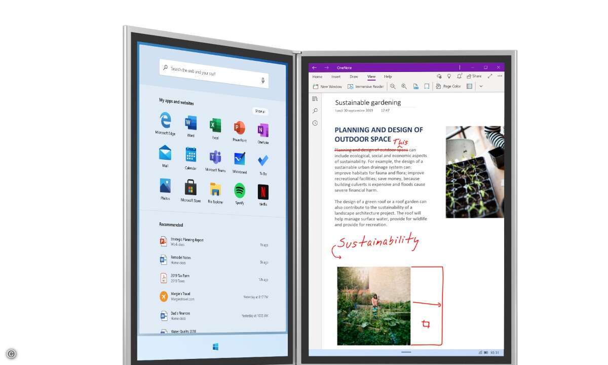 Bei dem neuen »Surface Neo« handelt es sich um ein Tablet mit zwei Neun-Zoll-Displays. (Bild: Microsoft)