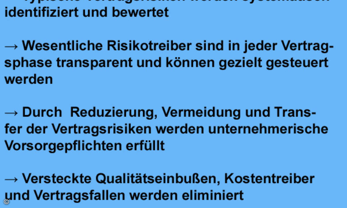 Vorteile durch Vertragsrisikomanagement