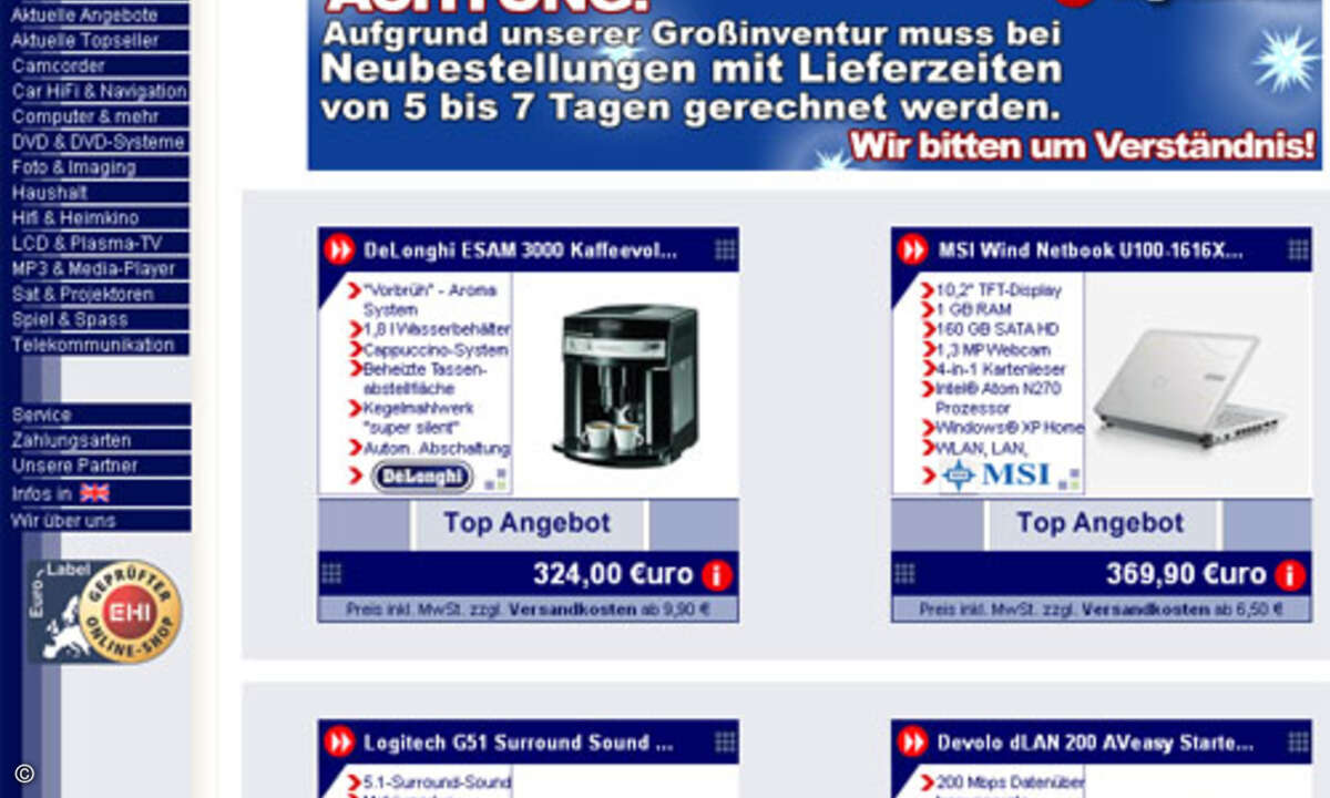 Auf der Digitalo-Webseite wird derzeit eine »Großinventur« vermeldet