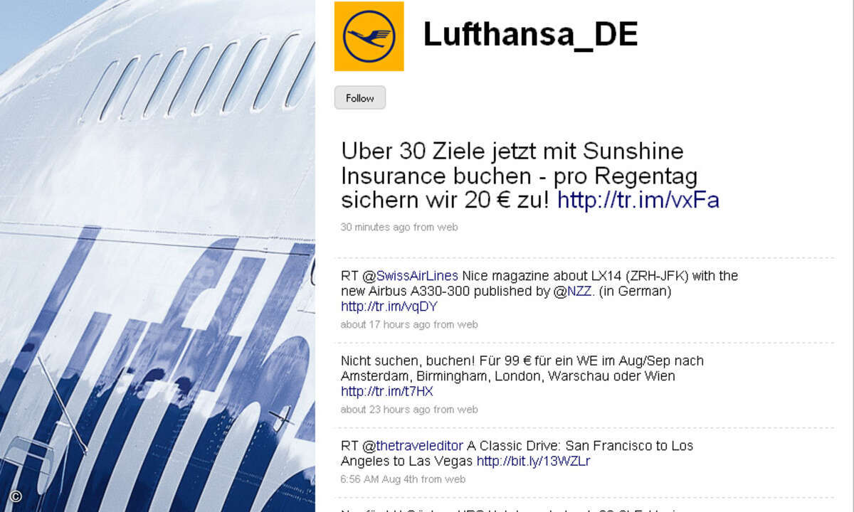 Unangefochtener Spitzenreiter: Der Lufthansa-Feed
