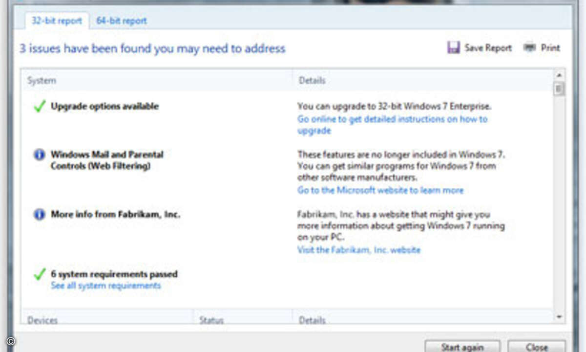 Mit dem Windows 7 Upgrade Advisor können Anwender prüfen, ob ihre Rechner-Hardware noch für das Betriebssystem tauglich ist.