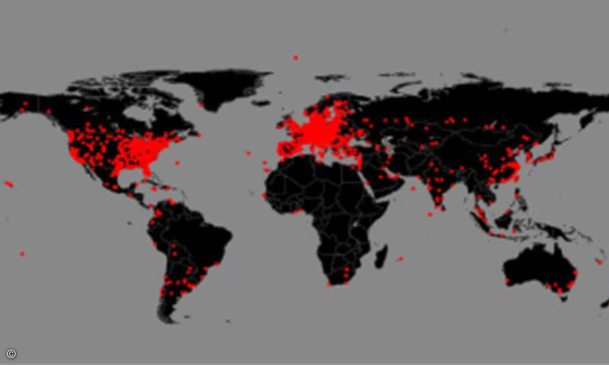 Geographische Verteilung der betroffenen Server