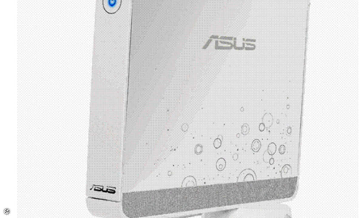 In Weiß erinnert der Eee Desktop ein wenig an das Design von Nintendos Spielkonsole Wii.