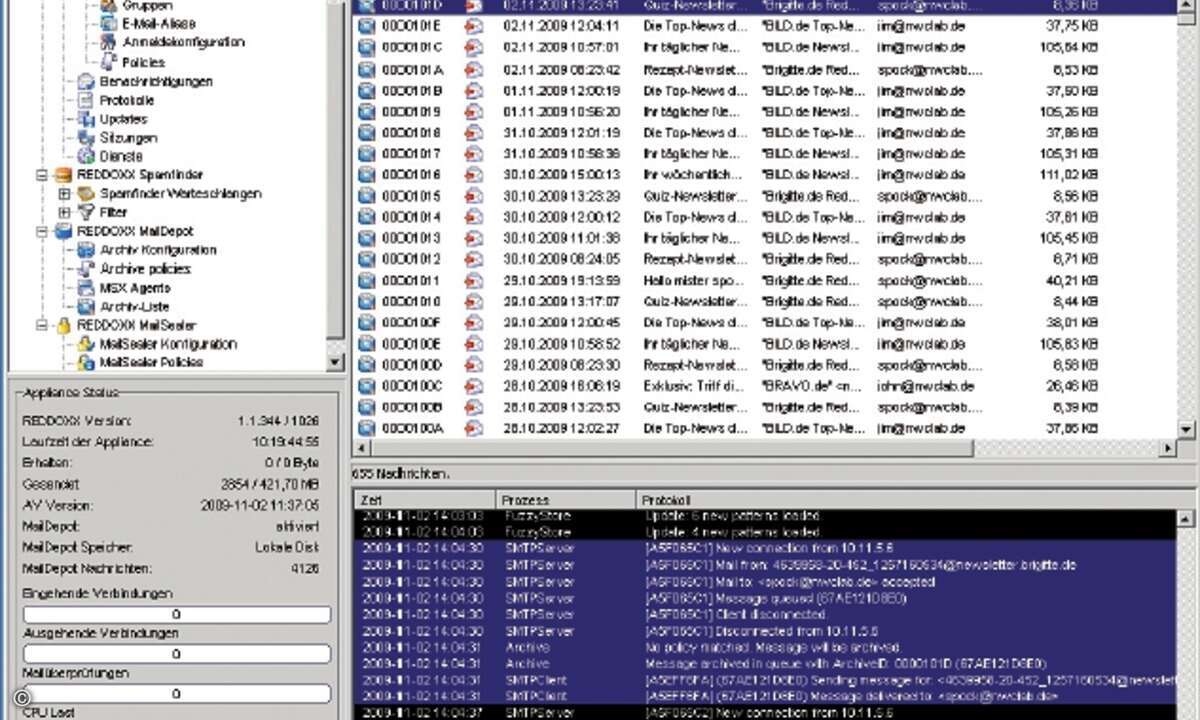 Das Mail-Depot von Reddoxx routet eingehende SMTP-Nachrichten zum jeweiligen Mailserver und sichert Kopien ins Archiv.