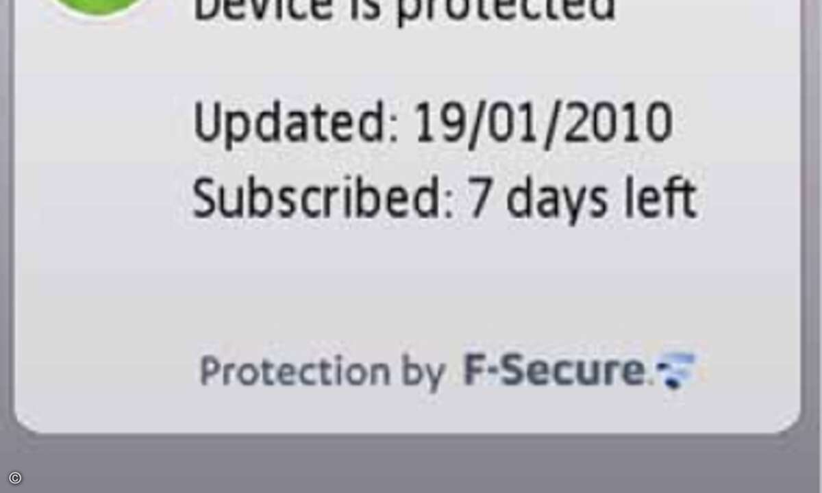 F-Secure stellt eine kostenlose Testversion von Mobile Security 6 zur Verfügung. Sie hat allerdings nur eine Laufzeit von sieben Tagen.