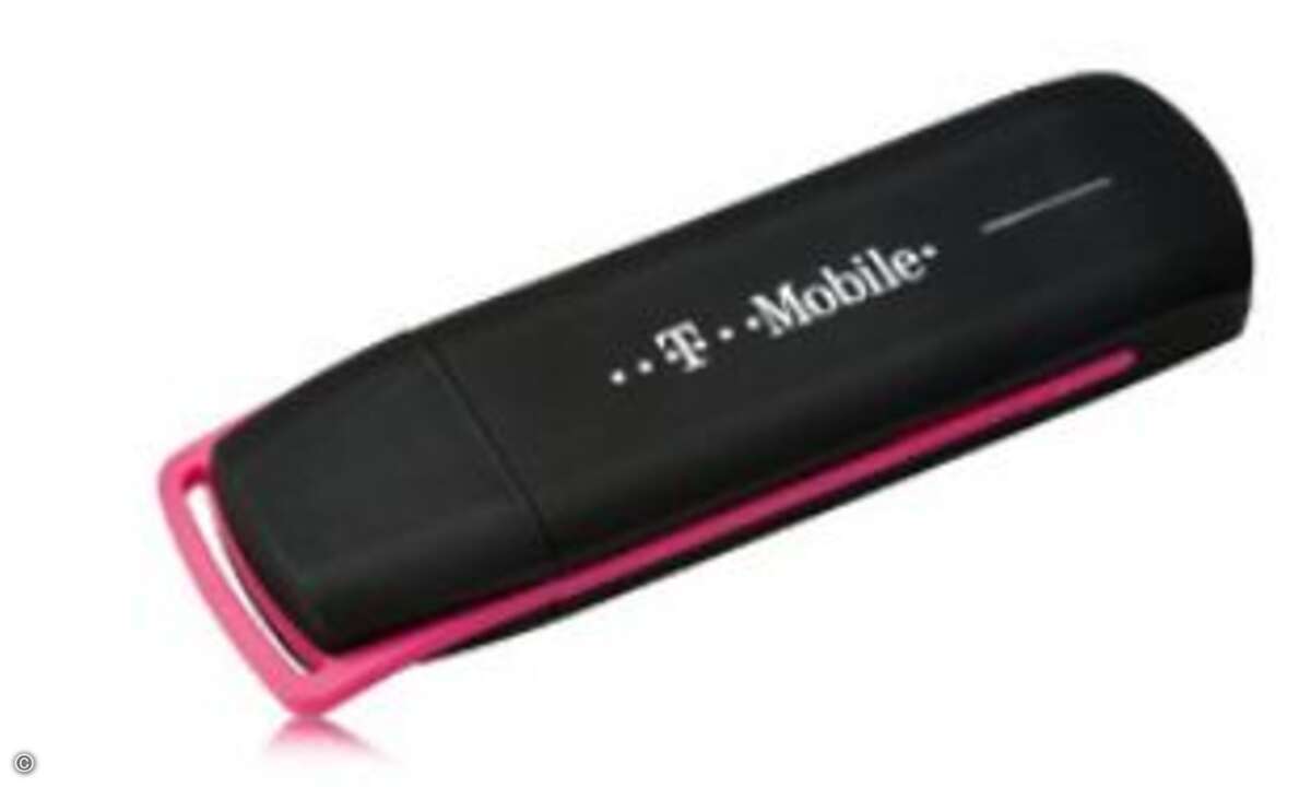 Ab April will T-Mobile einen Surfstick vermarkten, der Datenraten bis 21 MBit/s unterstützt. Das Modell Fusion (siehe Bild) ist für 7,2 MBit/s ausgelegt.