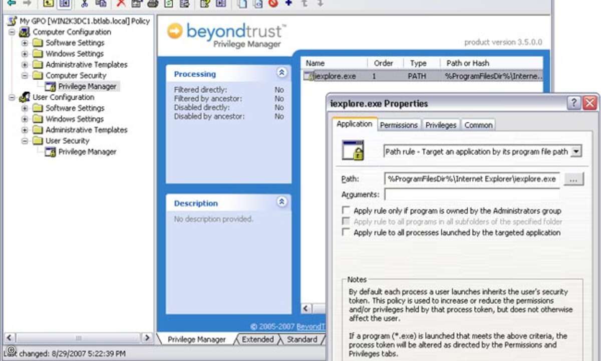 Mit Privilege Manager von Beyondtrust können normalen PC-Usern Administratorrechte entzogen werden.