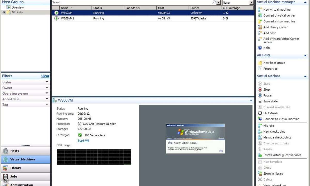 Das zentrale Verwaltungswerkzeug für virtuelle Maschinen aus dem Hause Microsoft ist der Virtual Machine Manager.