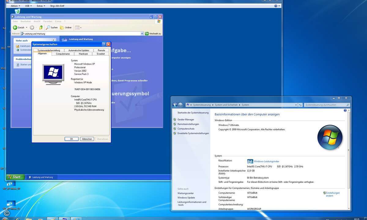 Durch den XP-Mode lassen sich Windows-XP-Programme auch in Windows 7 ausführen.