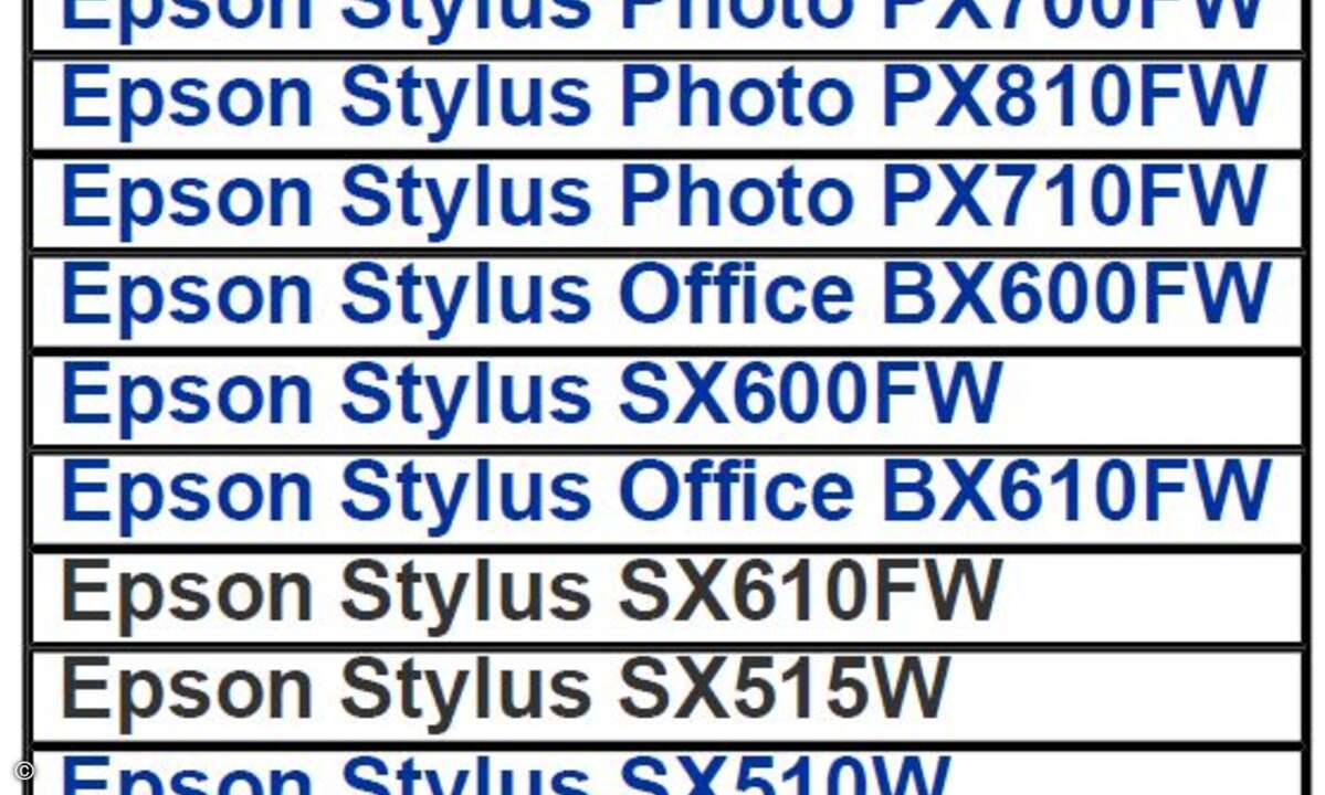 Auf diesen Druckern von Epson können iPhone- und iPod-Touch-User Fotos ausgeben.