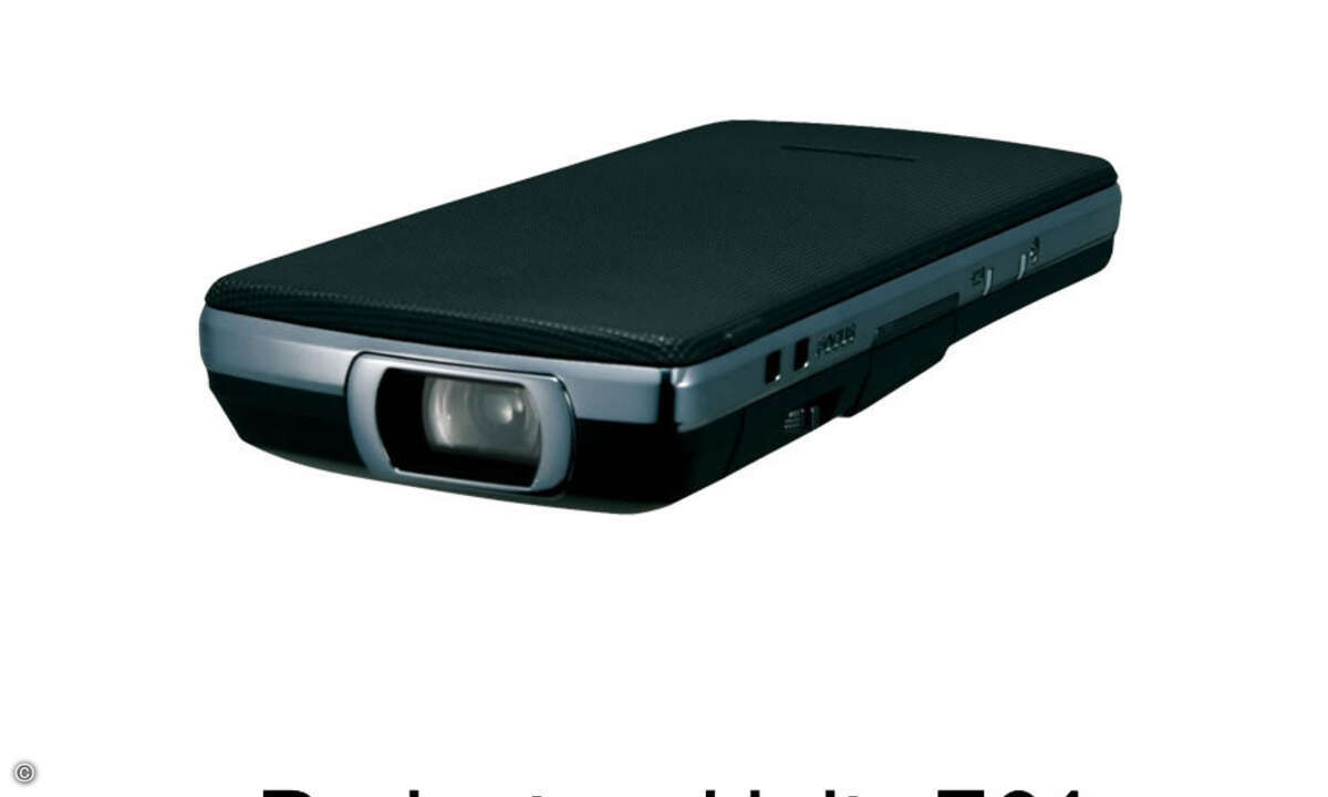 Als Zubehör für das Smartphone steht ein Miniatur-Projektor zur Verfügung.