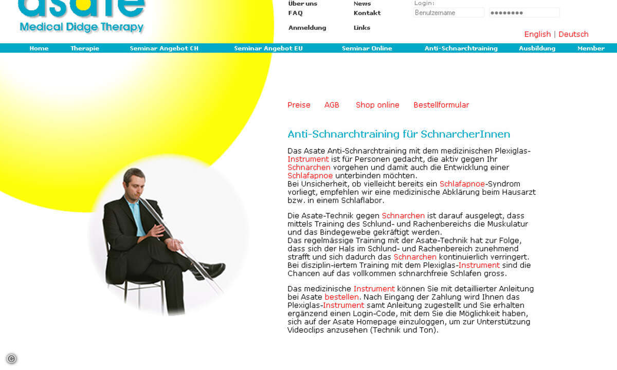 Eine Art Didgeridoo dient als Anti-Schnarch-Therapie.