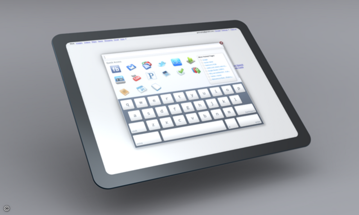 So könnte Google gPad aussehen. Die Studie ist auf der Web-Site des Chromium-OS-Projekts zu finden.