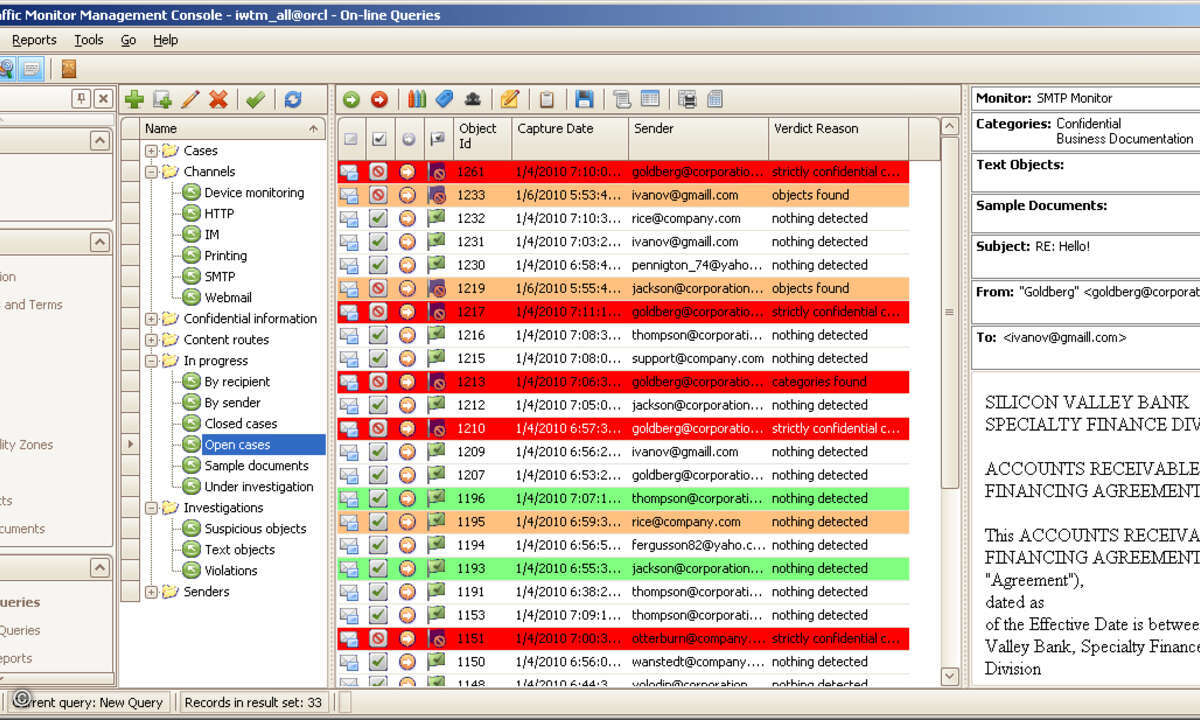 Infowatch Traffic Monitor überwacht alle Kommunikationskanäle, von E-Mail bis Instant-Messaging.