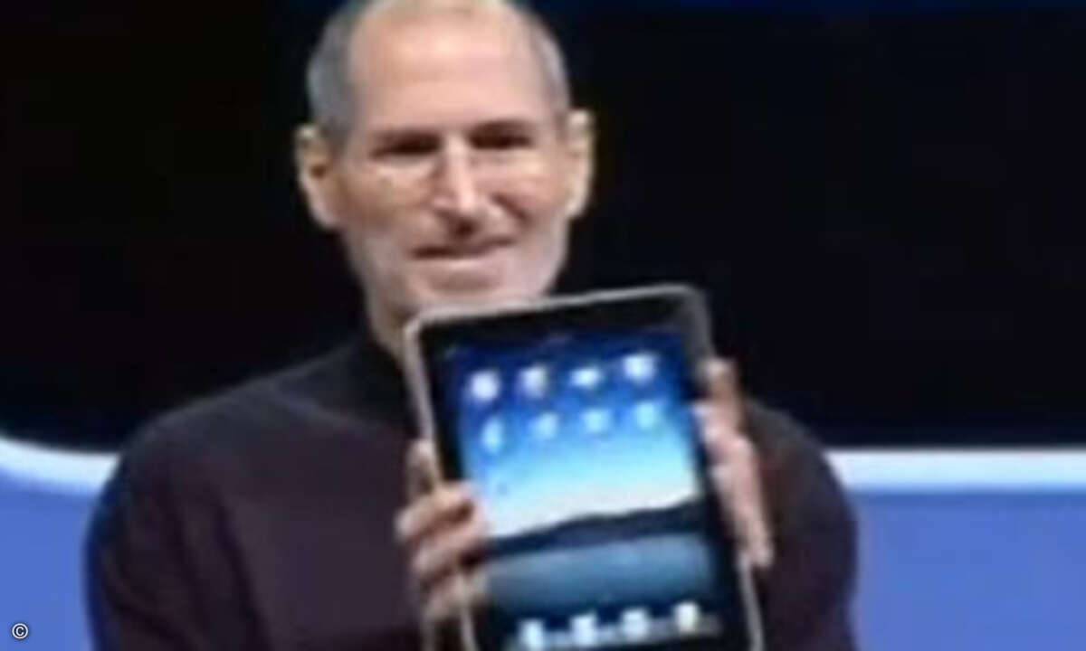 Verärgert, weil ihm ein Blogger die Show gestohlen hat: Apple-Chef Steve Jobs, hier der Präsentation des iPad.