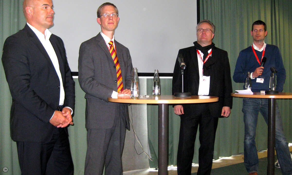 Von links: Marc Drüner, Thomas Ogilvie, Michael Gerke (004) und Jarg Temme (Deal United)