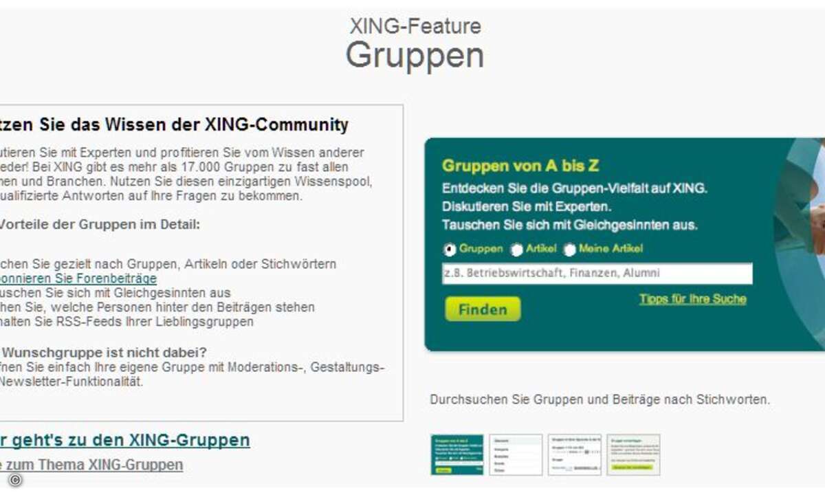 Über Gruppen können sich auch Unternehmen zu bestimmten Themen und Produkten mit ihren Anwendern organisieren.