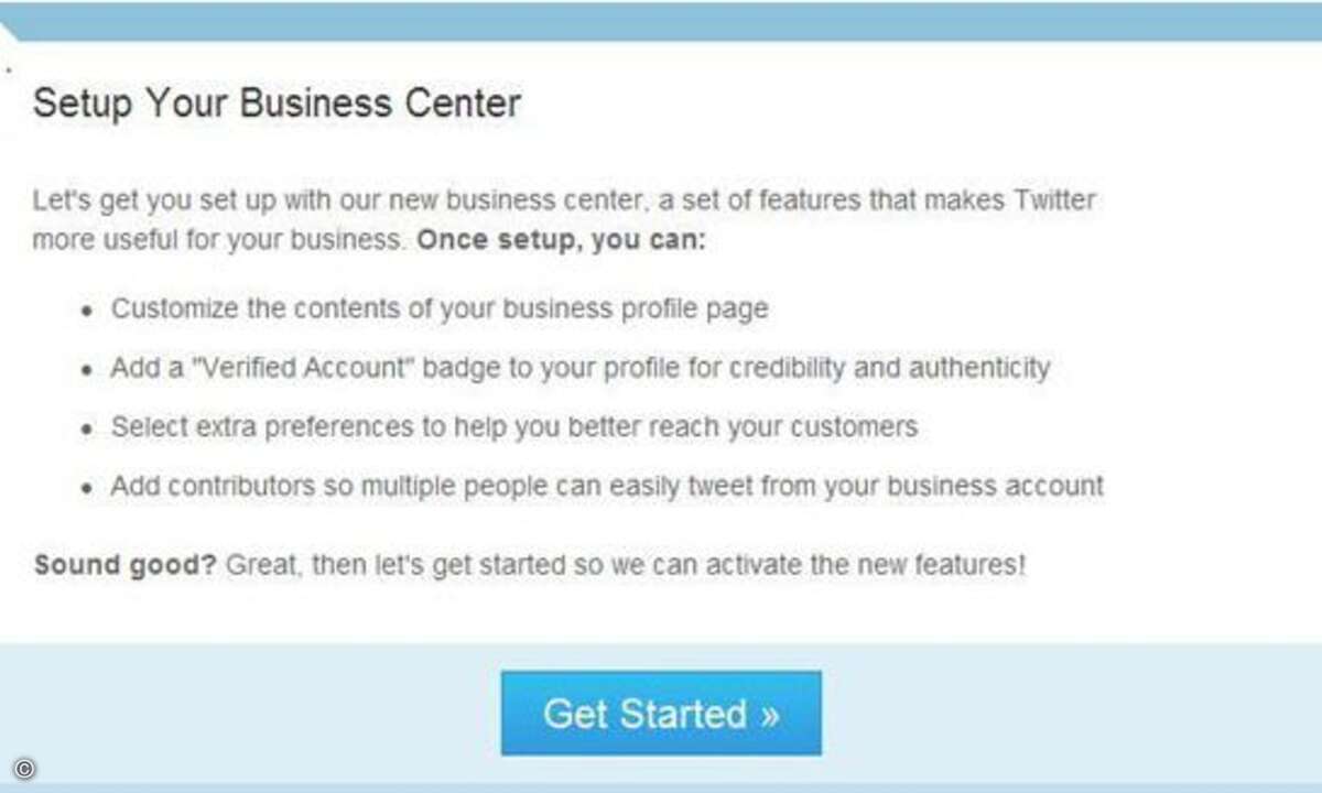Das Twitter Business Center steht derzeit nur wenigen Test-Usern zur Verfügung.