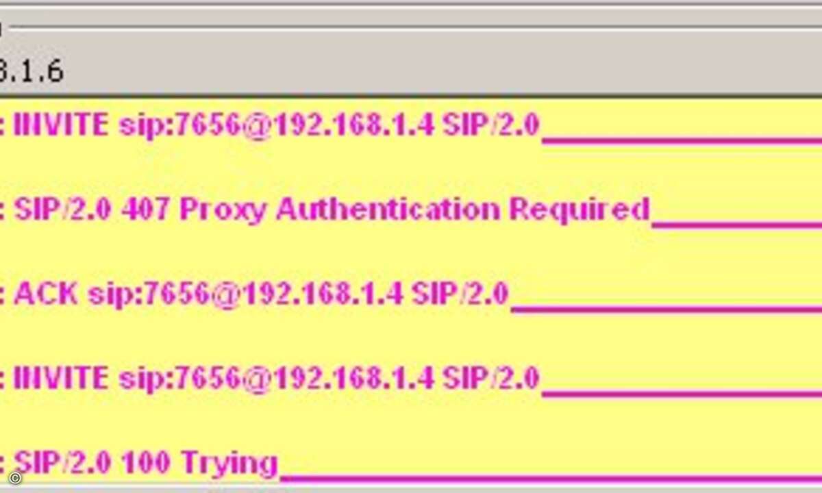 SIP-Verbindungsablauf aus TraceView 3Q