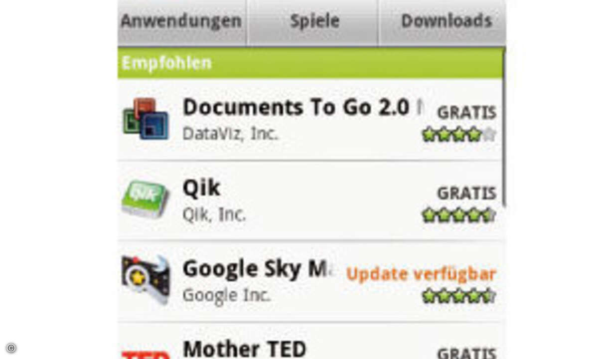 Im Android Market findet man für jede Gelegenheit die passende App.