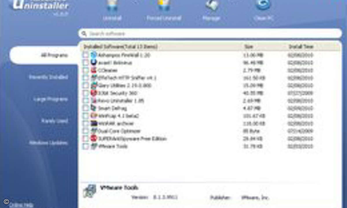 IObit Uninstaller entfernt nicht mehr gewünschte Programme.