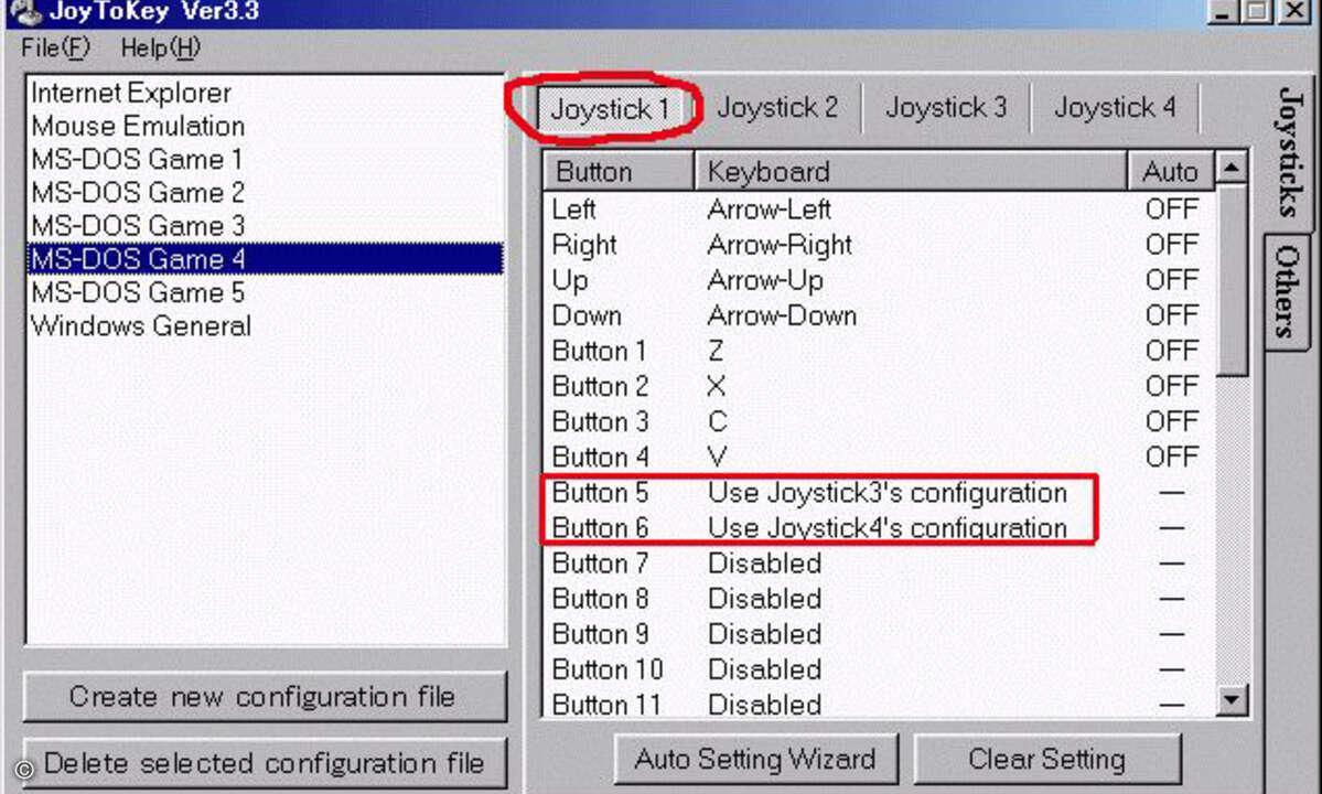 Die Konfiguration von JoyToKey ist denkbar einfach.