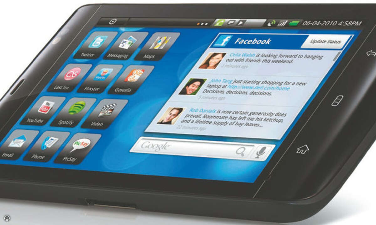 Dell bringt mit dem Streak einen Grenzgänger zwischen Tablet und Smartphone. Das 5-Zoll-Tablet wird 599 Euro kosten.