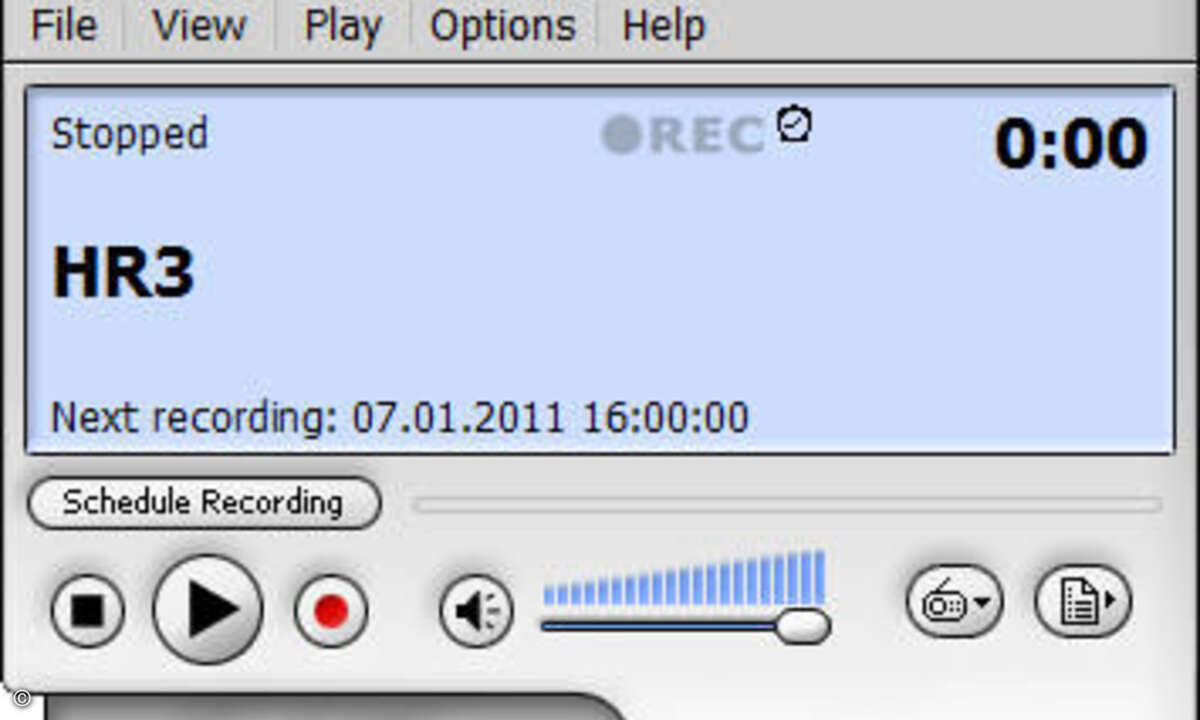 Radio & MP3 Player empfängt Radio-Streams in den Formaten WMA und MP3.