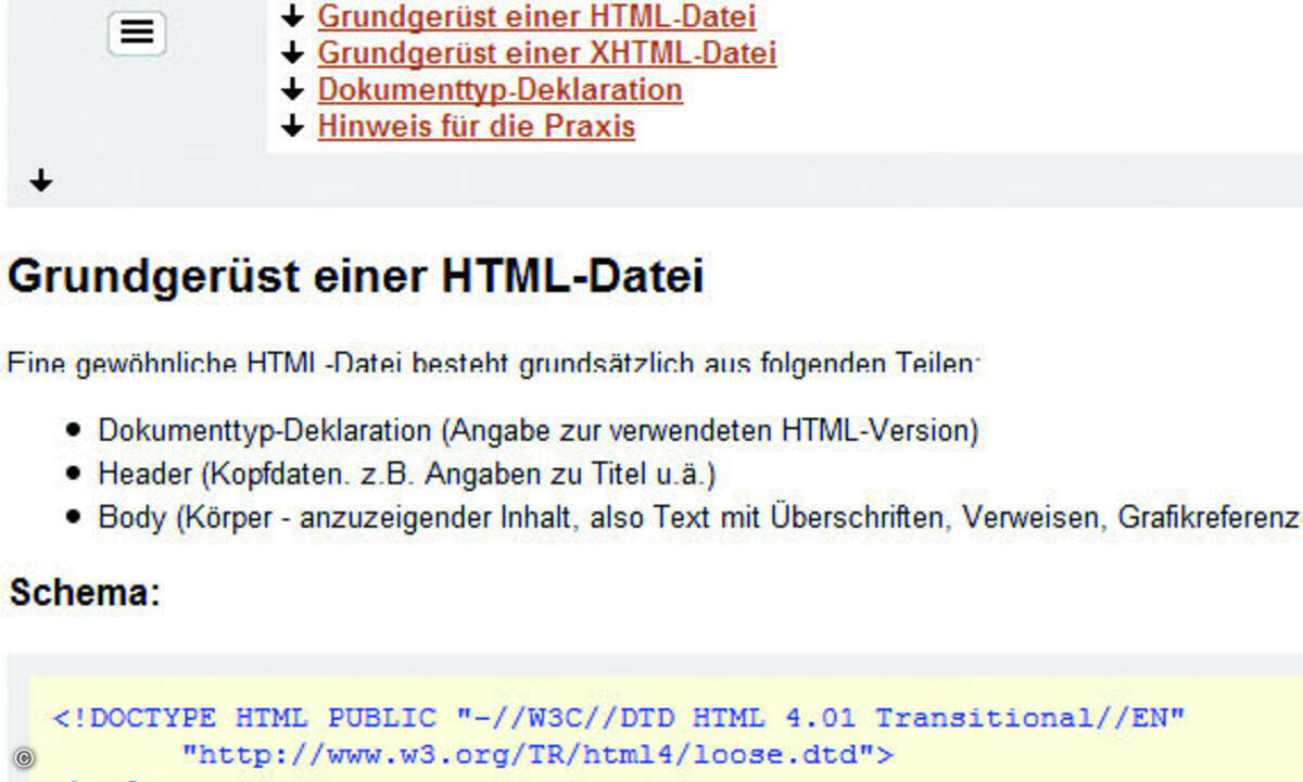 Klingt trivial, ist aber essenziell: ein korrektes HTML-Grundgerüst.