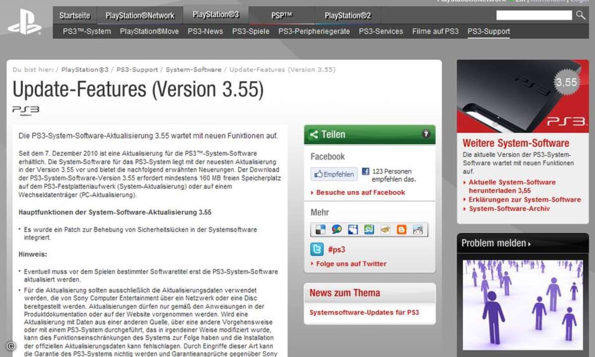 Sony bietet auf seiner Webseite nur noch die jeweils aktuellste Firmware für die PS3 zum Download an - aus gutem Grund.