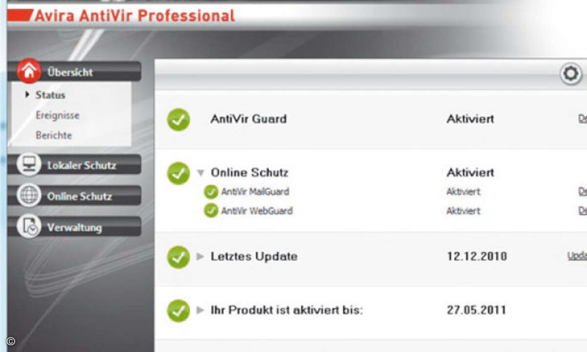 In den kostenlosen Versionen der Antiviren-Programme fehlen Features wie Firewall, Spam-Filter und Webguard.