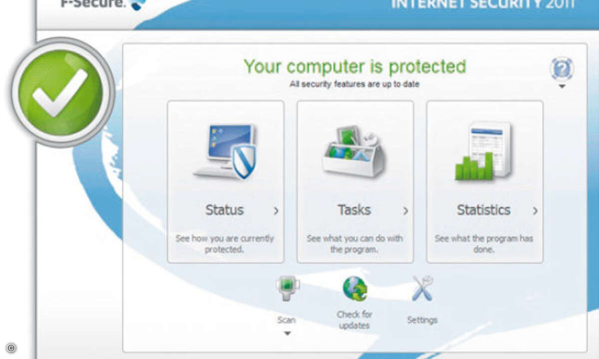 Testsieger F-Secure glänzt mit dem besten Gesamtschutz und einer guten Performance.